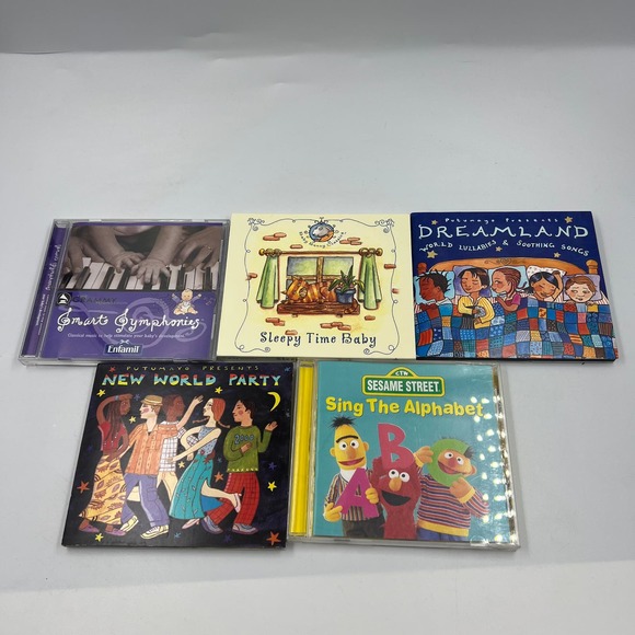 Vintage Lot 5 Disc CD Music Kids Sesame Street Dreamland New World Party - Picture 2 of 7